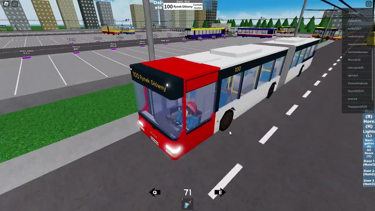 Linia 100 w nid`s buses and trams