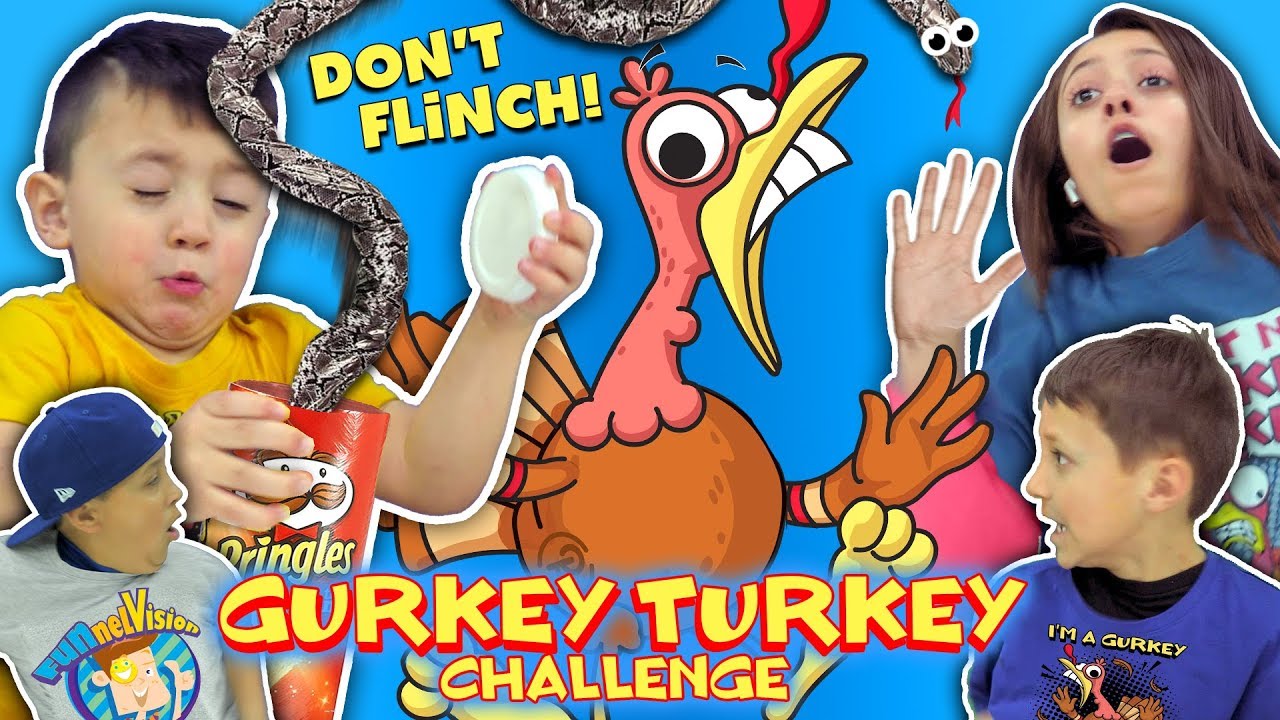 GURKEY TURKEY CHALLENGE (Try Not To Flinch) FUNnel Family Compilation
