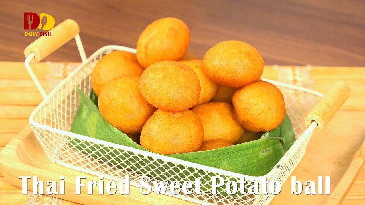 Thai Fried Sweet Potato Ball | Thai Dessert | Kai Nok Krata | ขนมไข่นกกระทา