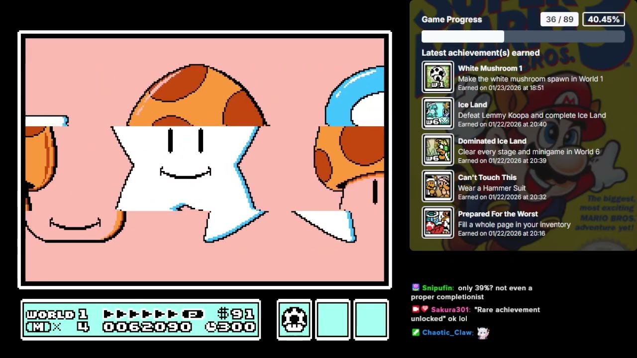 Super Mario Bros. 3 RetroAchievements (Day 2)