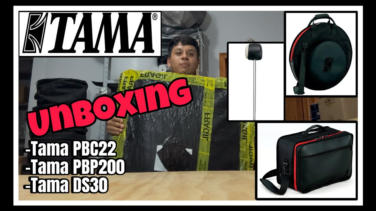 Funda Platillos Tama PBC22, Funda Doble Pedal Tama PBP200, Baquetones DS30 (Unboxing) || Alvaro