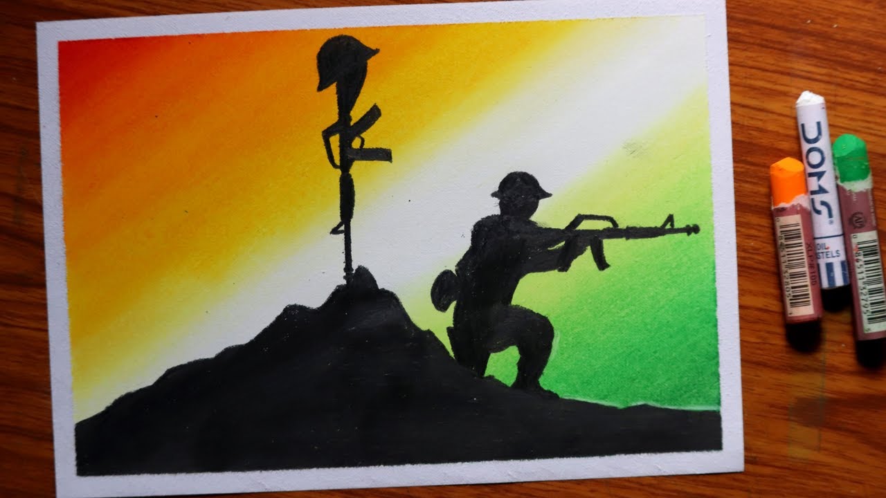 Kargil vijay diwas poster drawing / Kargil vijay diwas drawing / Independence day drawing