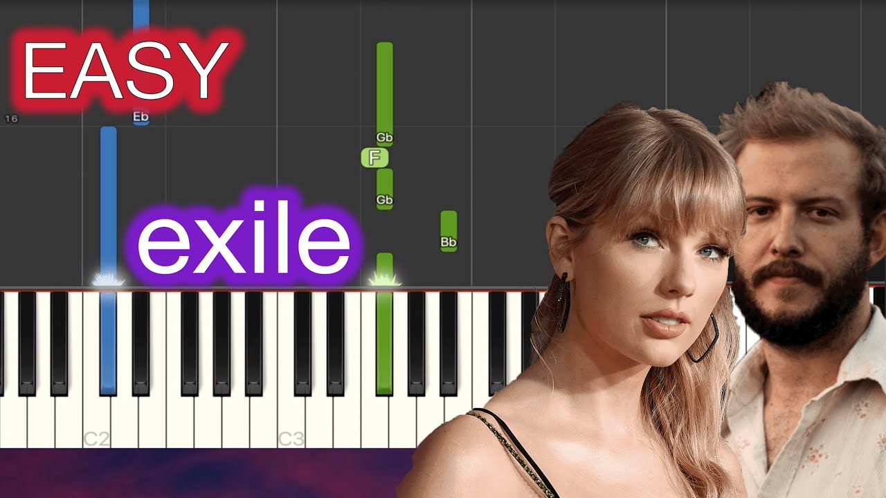 Taylor Swift - exile (feat. Bon Iver) - EASY Piano Tutorial (Synthesia)