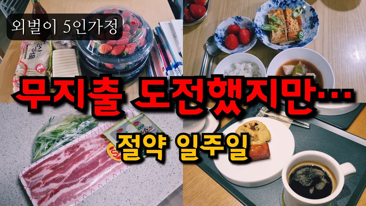 외벌이 5인가정 | 무지출 도전했지만… 현실 절약 일주일 브이로그