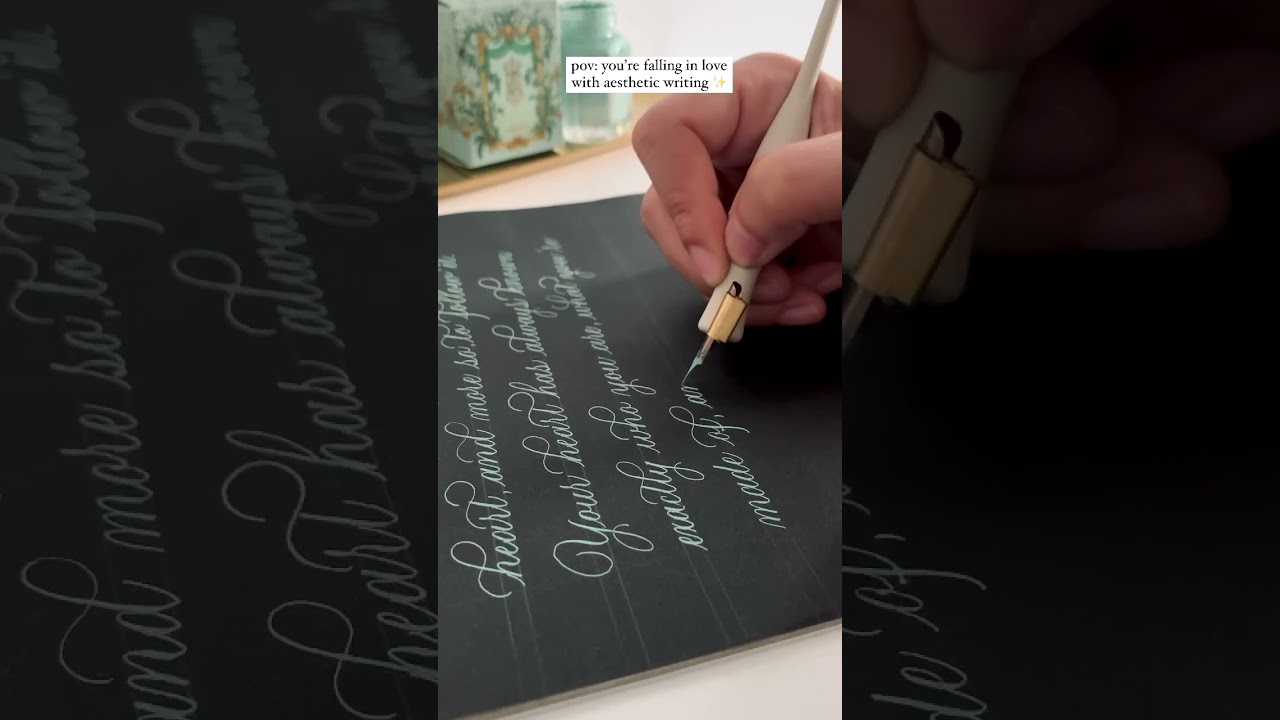Pastel Dreams: Writing with calming sage calligraphy ink ✨ 