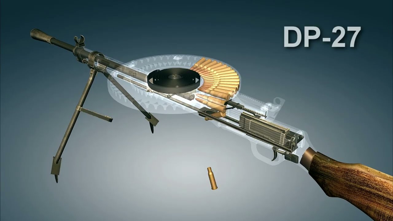 LMG DP-27 Degtyaryov Machine Gun. How it works | 3dGun