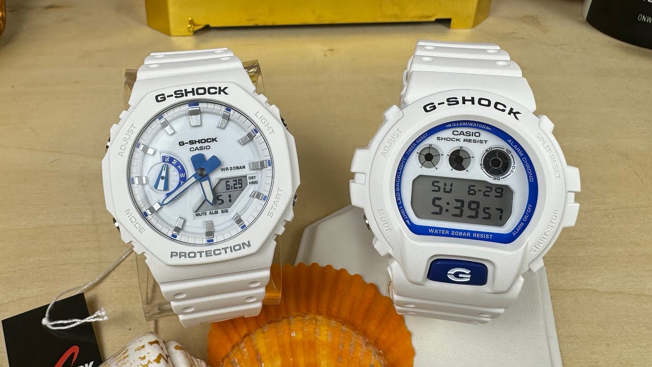 G-Shock Summer Seas Blue & White Full Lume 3 Eye & CASIOAK
