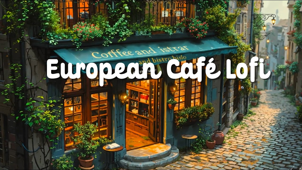 Hidden European Coffee Alley🌿 European Café ~ Cozy Old Town Café Ambience for Study & Relax