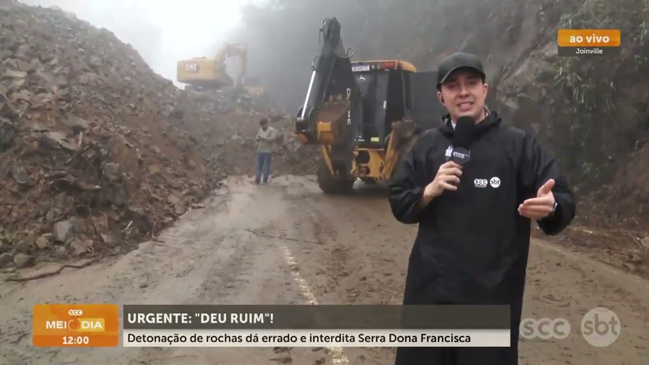 Detonação de rochas dá errado e interdita Serra Dona Francisca | Segurança | SCC Meio-Dia