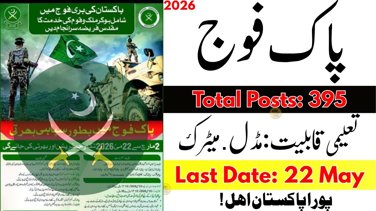 Pak Army Jobs 2026 | Pak Army Soldier Jobs 2026 | Pak Army Sipahi Jobs | Pak Army Clerk Jobs 2026