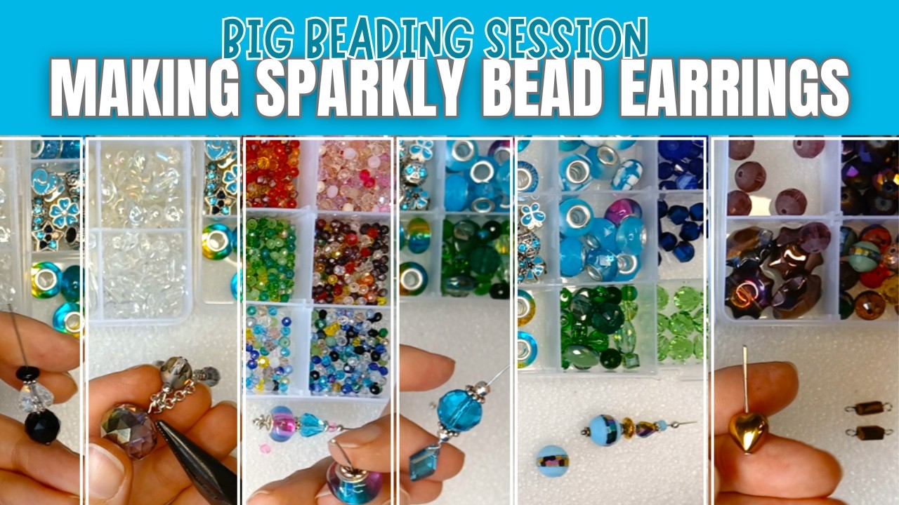 Big Beading Session - Making 9 Pairs of Earrings with Sparkly Glass Pandahall Beads