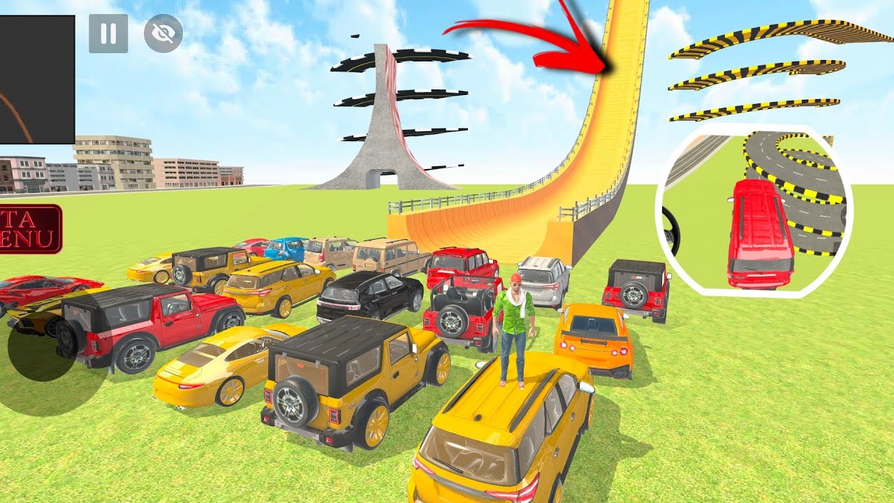 🤩Franklin ne ramp par cars jump karai🎮🎯 Indian Theft Auto simulator game💥