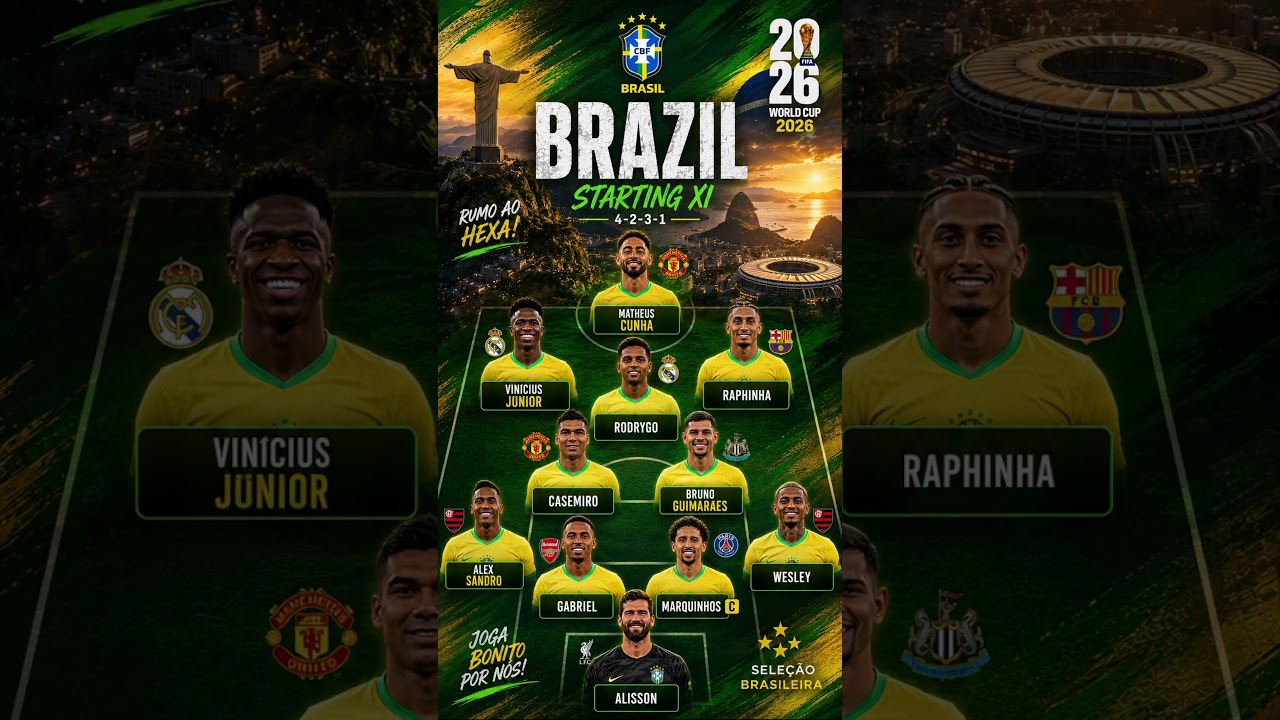 🇧🇷 Brazil&rsquo;s SCARY Starting XI for World Cup 2026 😱 The Favorites Are Back!