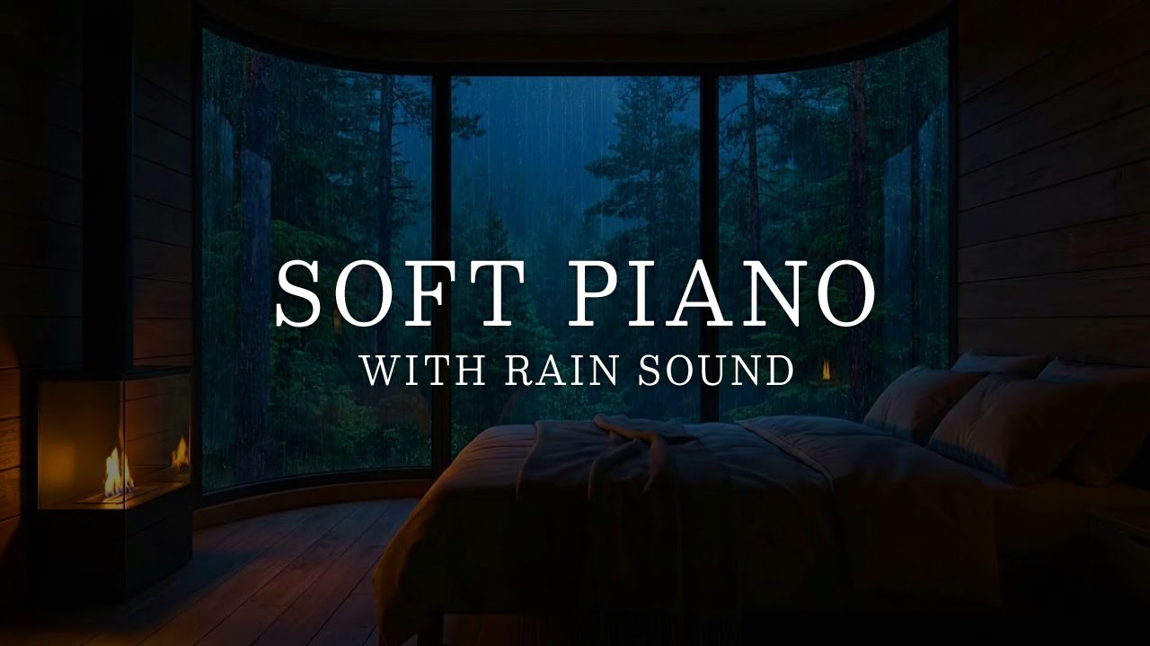 Rain and Piano Sleep Music 🌧️ Warm Bedroom, Meditation Music for Calm, Restful Nights🌿
