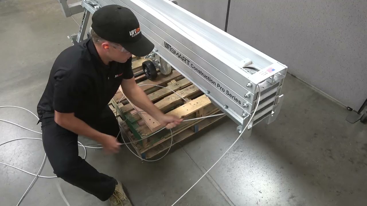 LiftSmart Material Lifts - Service Video / Replacing a broken cable that is visible @ the Front Mast