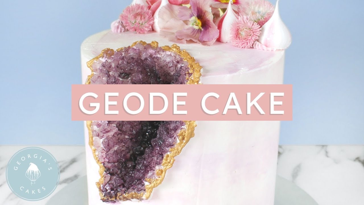 GEODE Cake Tutorial With HOMEMADE Sugar Crystals! | Georgia's Cakes