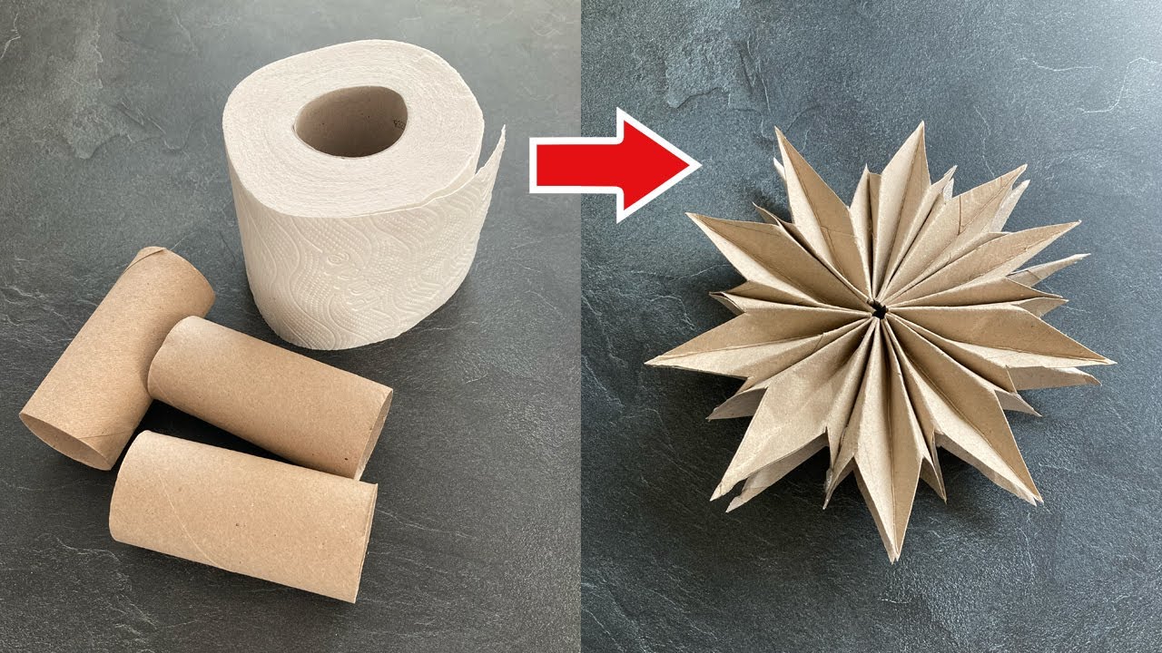 Stern - Weihnachten - Basteln - Toilettenpapier - DIY - Klorollen - Geschenkidee - Star - Christmas