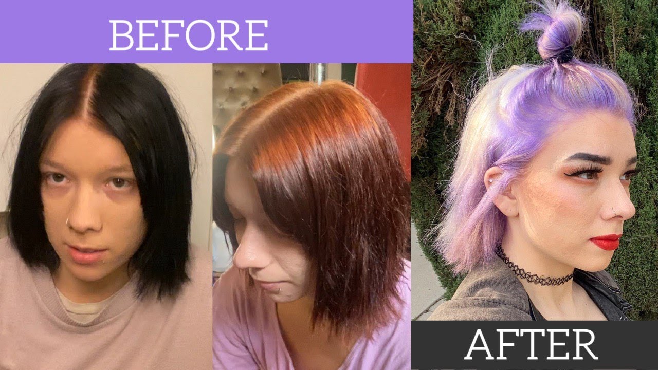 Dyed black to lavender purple/blonde - BLEACHING the sh** out of my hair