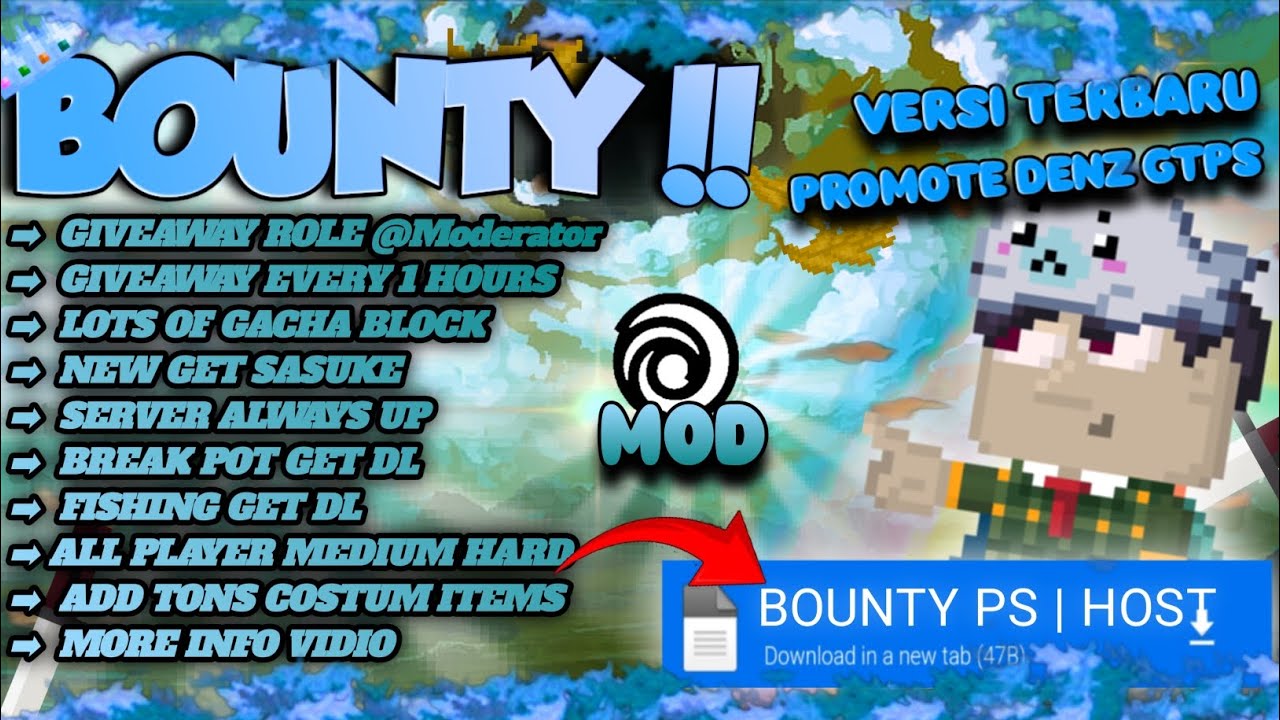 SERVER TERBARU 2026 | BOUNTY PS | ECONOMY MEDIUM HARD GIVEAWAY ROLE MOD + TITLE