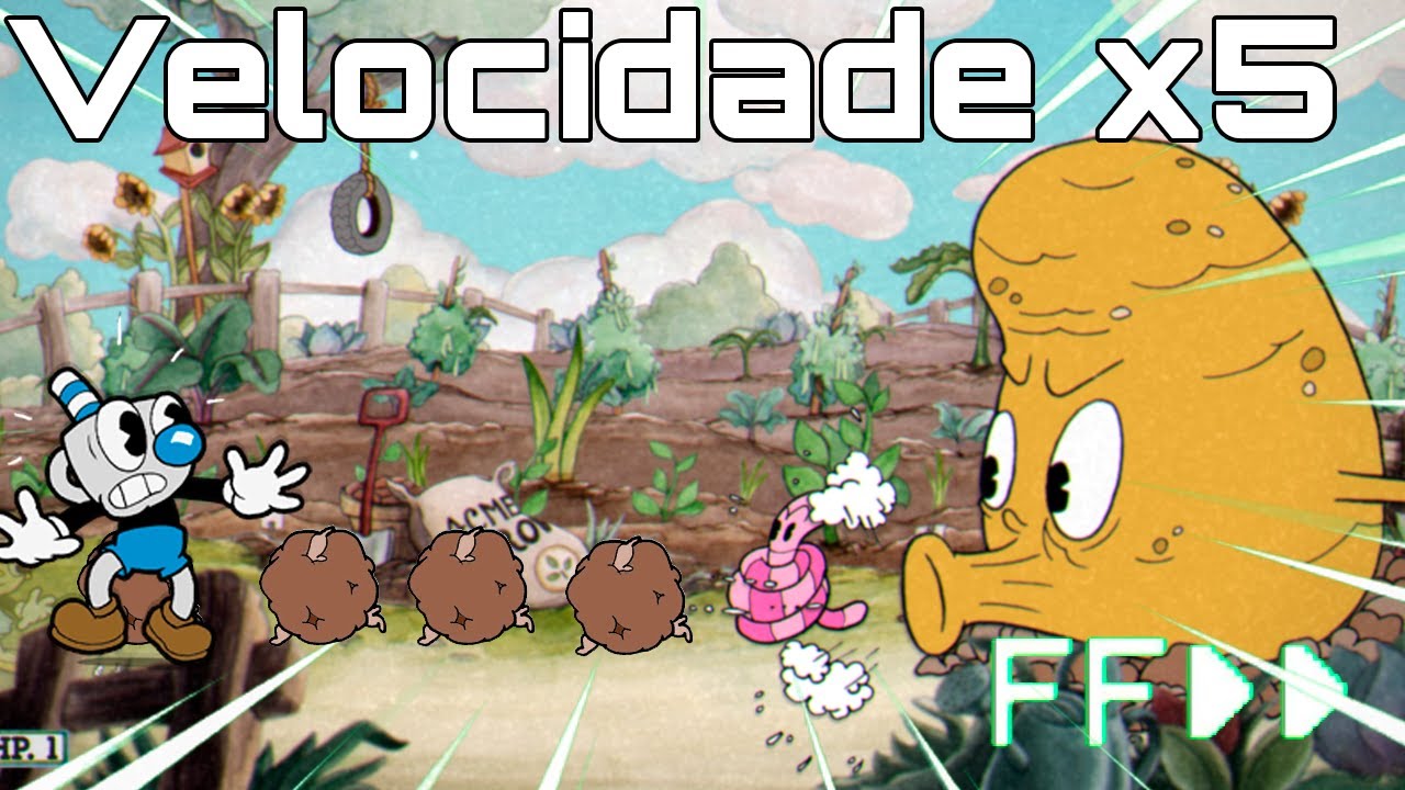 Cuphead com a velocidade aumentada em 5x live 1