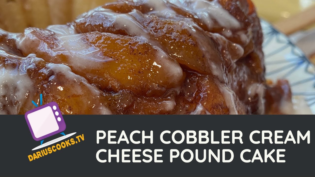 Peach Cobbler Cream Cheese Pound Cake (In 60 Seconds)
