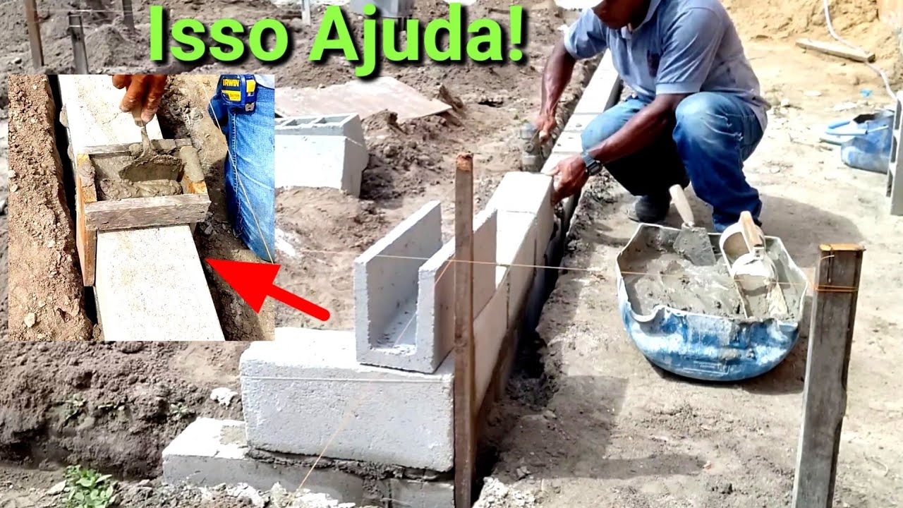 Fica fácil Preencher espaço de blocos no Alicerce Casa 10x06