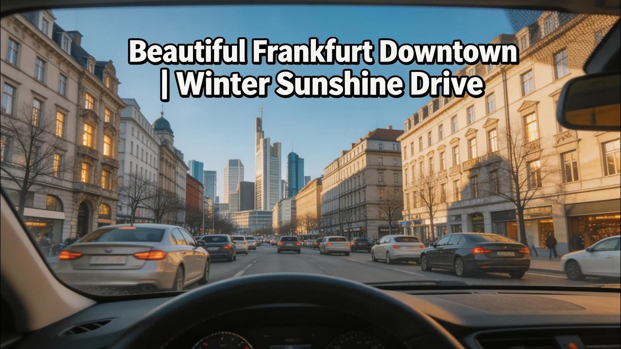 Driving Through Frankfurt Downtown 🇩🇪 | Sunny Winter Day 🌞❄️🛣️