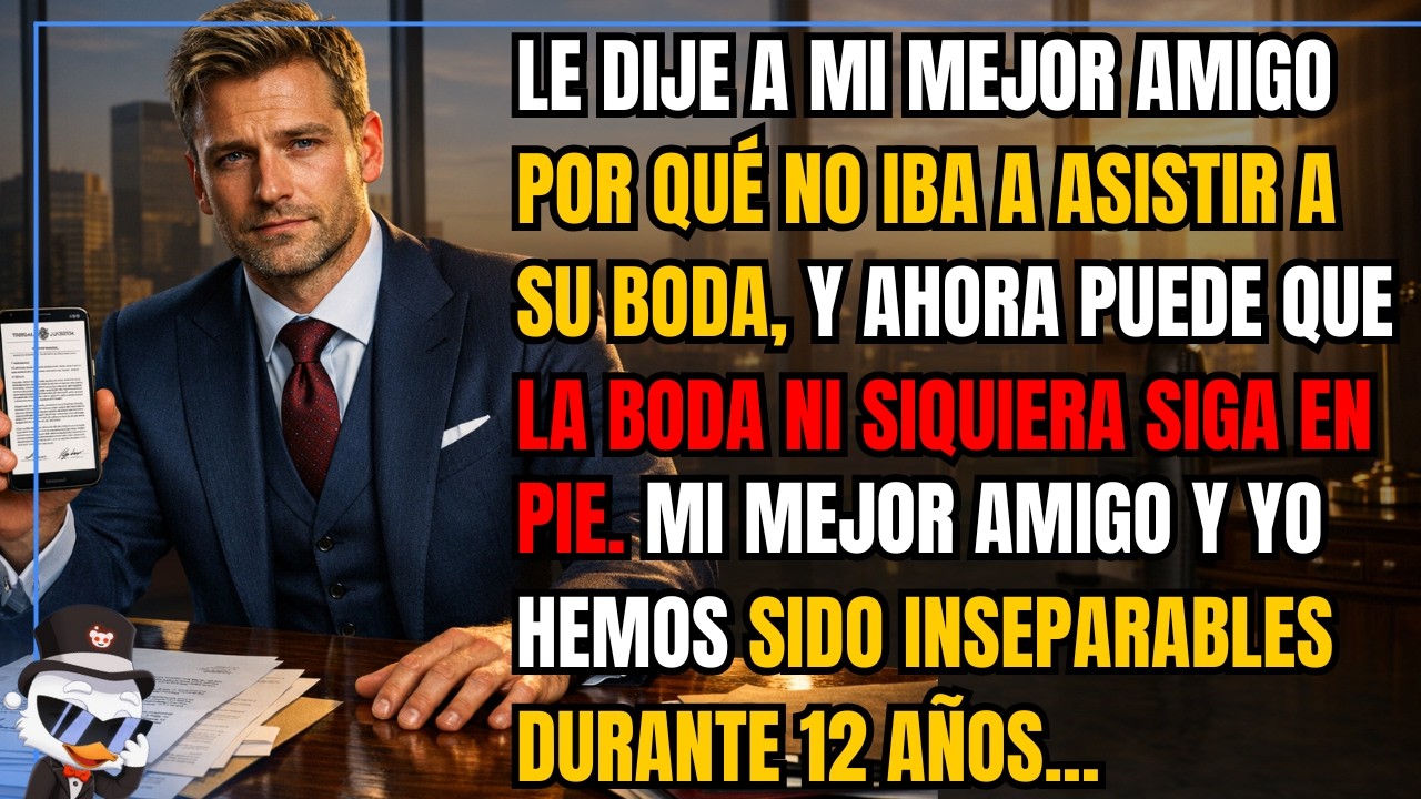 Le dije a mi mejor amigo por qué no iba a asistir a su boda, y ahora puede que la boda ni...