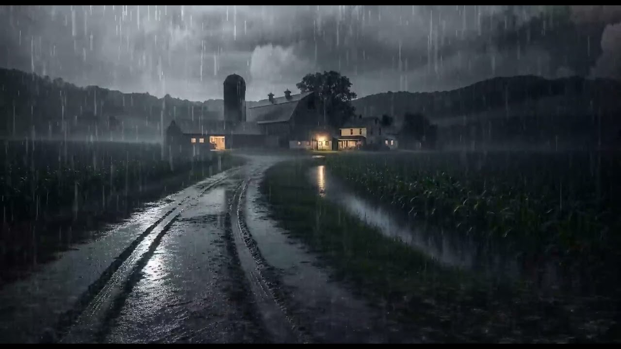 Night Quiet Loop ⚡ Continuous Rainstorm & Thunder