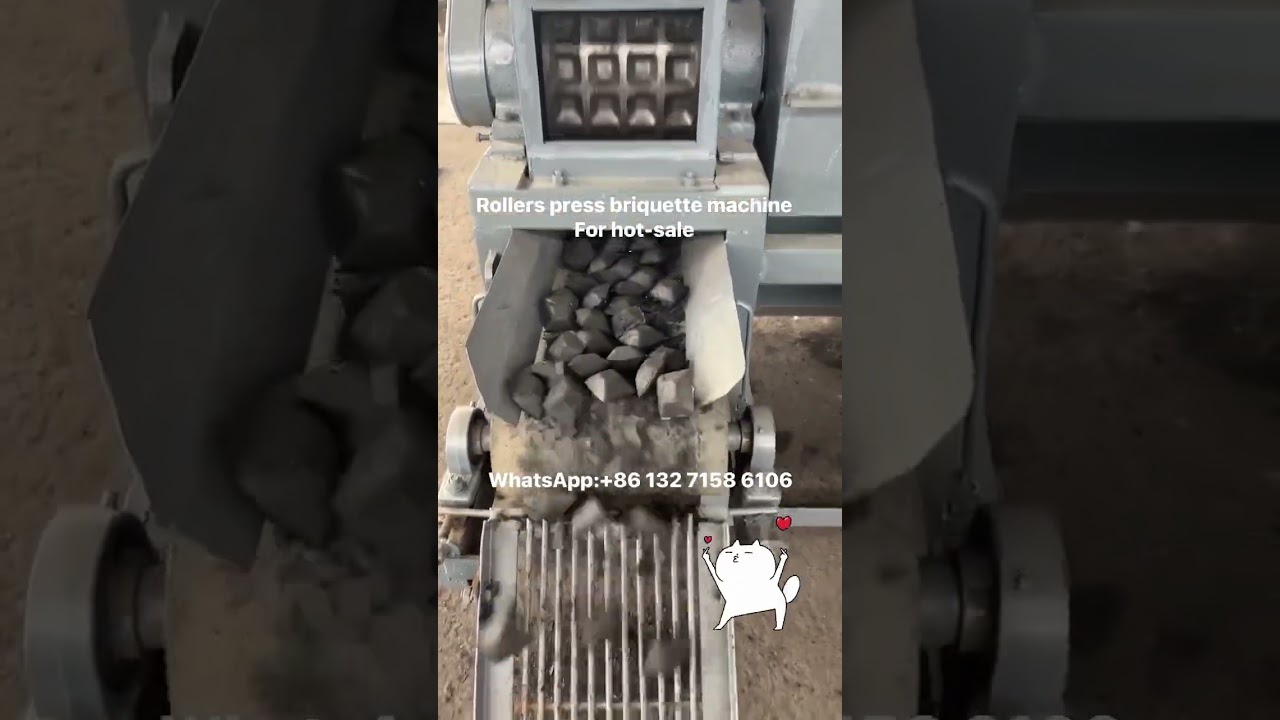 1-2t/h rollers press pillow charcoal briquettes making machine, bbq coal brikets press machine