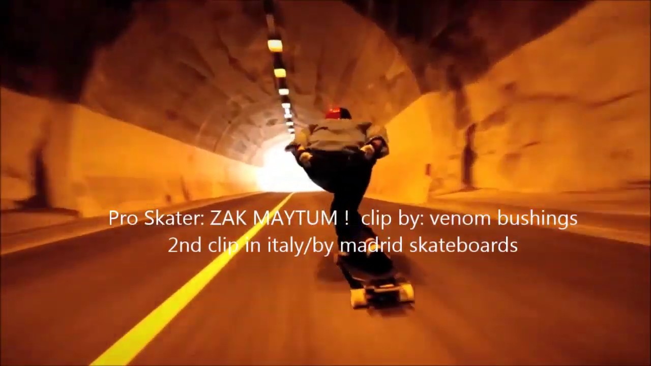 70+ mph-ZAK MAYTUM PRO SKATER clip by: venom bushings/madrid skateboards !!!!