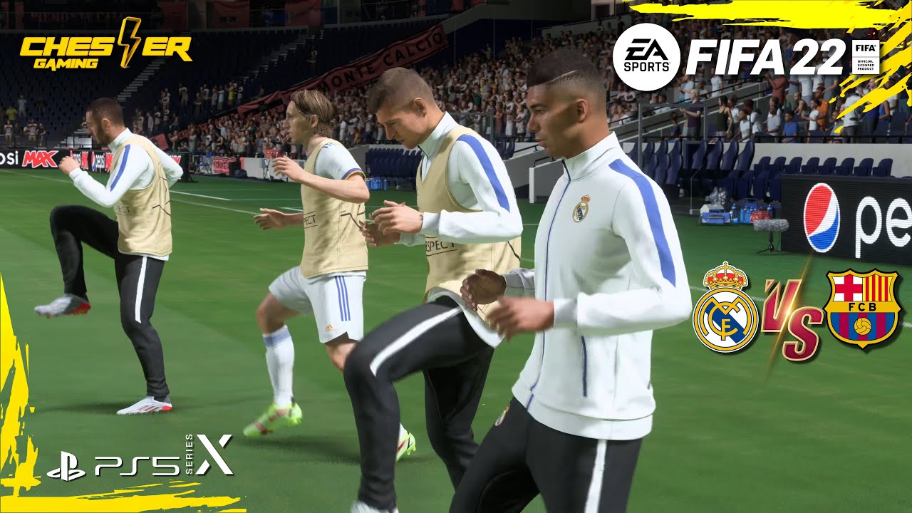 فيفا 22 | ريال مدريد ضد برشلونة نهائي دوري الأبطال تعليق فارس عوض مباراة قوية جدا النسخة المحسنة