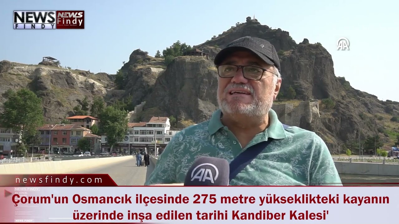 Çorum, Osmancık'da275 metre yükseklikteki kayanın üzerinde inşa edilen tarihi Kandiber Kalesi'