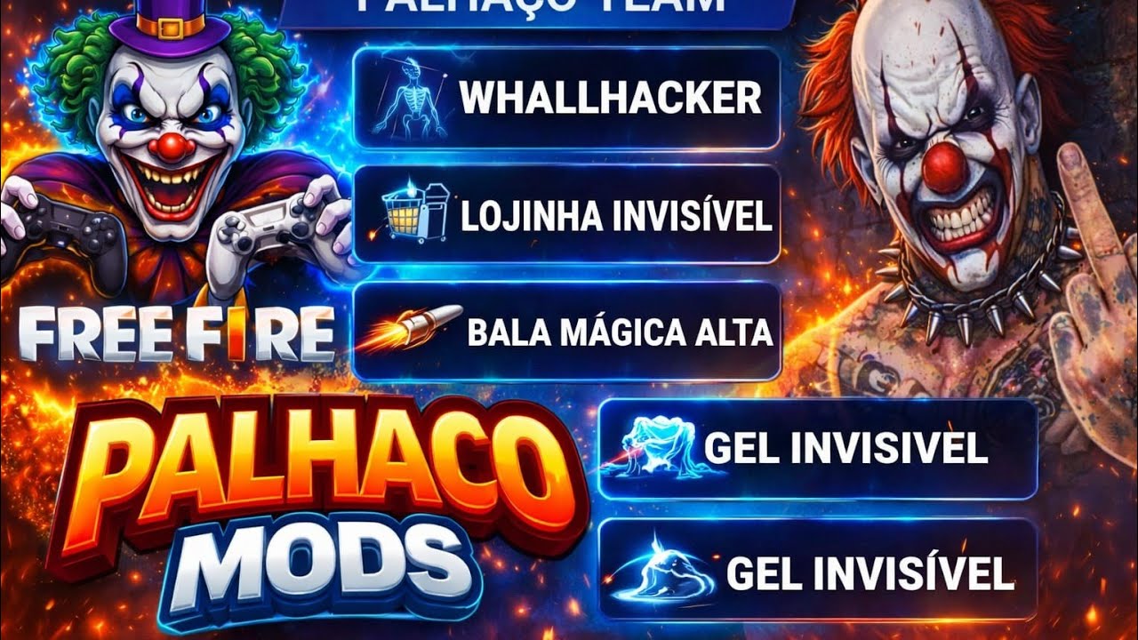 🇧🇷 PALHAÇO TEAM V5 COM BALA MAGICA HOLOGRAMA ARMAS 🇧🇷