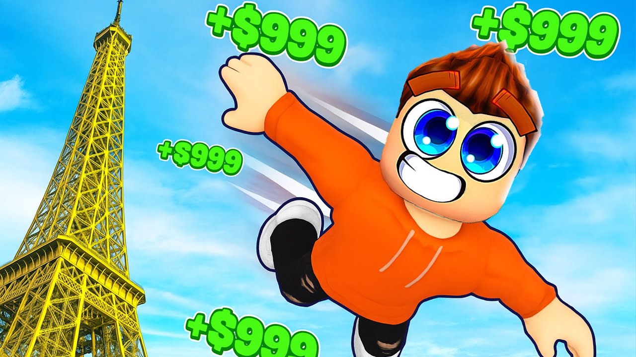 Ich KLETTER auf den EIFELTURM und SPRINGE RUNTER in ROBLOX! 😱