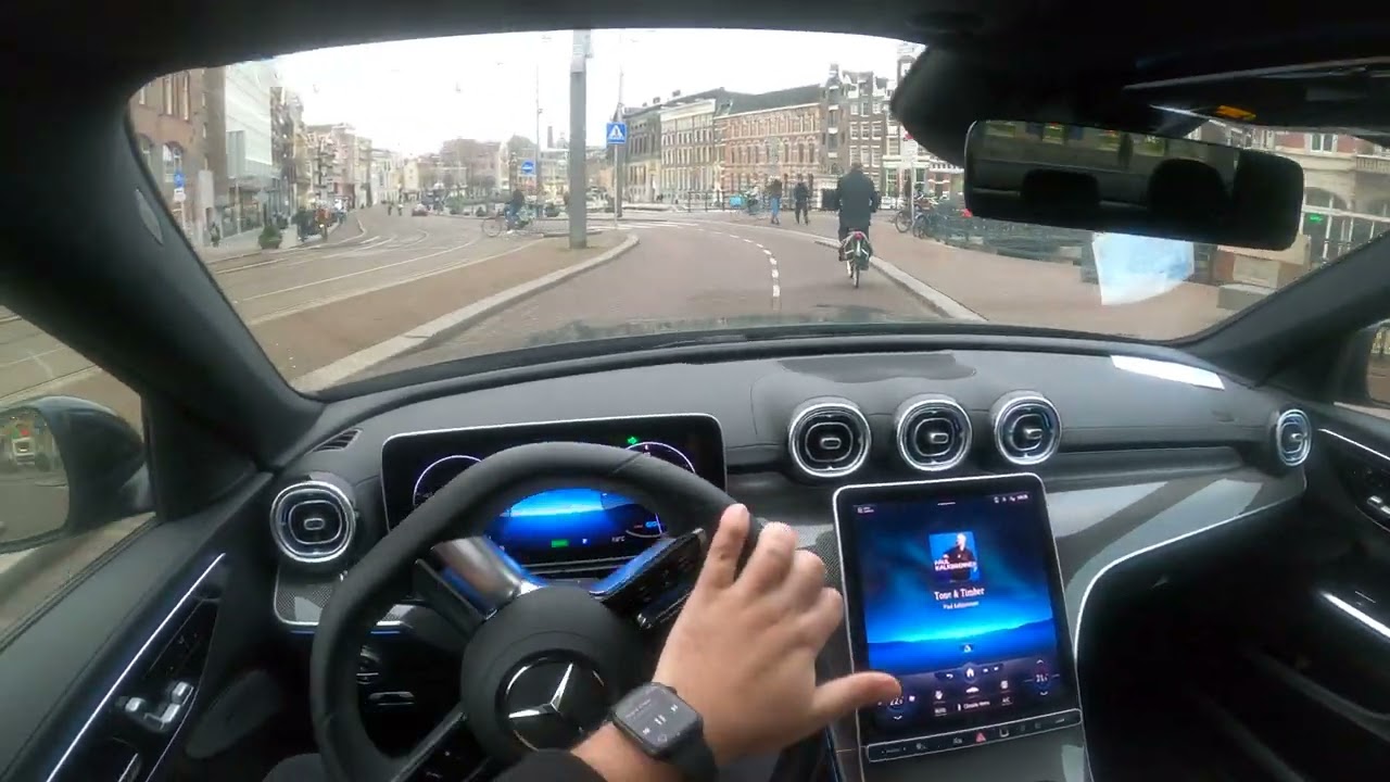 4K - POV Driving in Amsterdam Downtown - Dam Square - Netherlands roads