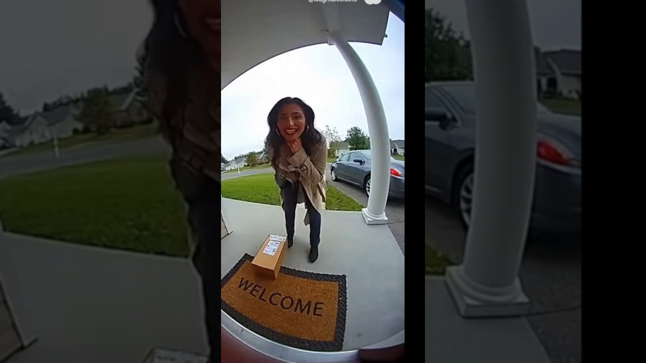 This porch pirate knows the doorbell cam and doesn&rsquo;t know that this is trap😈💥