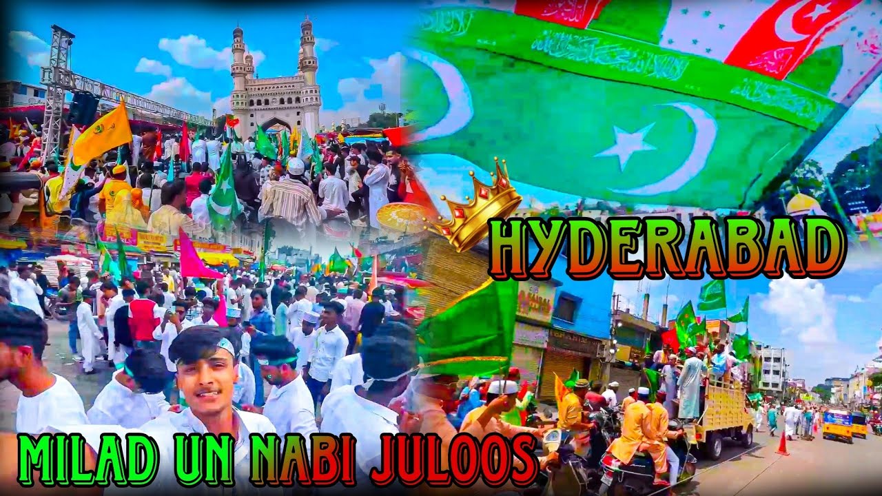 EID MILAD UN NABI JULOOS IN HYDERABAD||••MILAD UN NABI JULOOS CHARMINAR🤯👳🕋🇮🇳•#hyderabad #miladunnabi