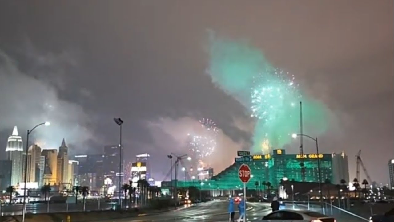 Happy New Year 2026 Fabulous Las Vegas Strip Fireworks 