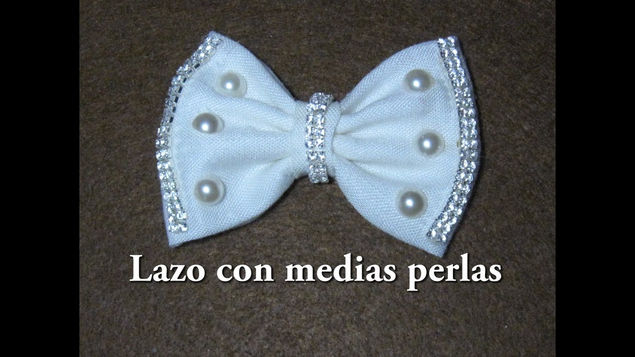 #DIY -Lazo con medias perlas y strass#DIY -Line with beads and rhinestones