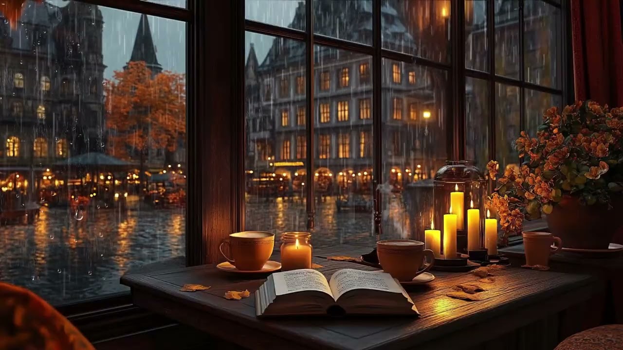 Relaxing Jazz Music and Rain Sound on the Window | Relax Sleep Focus Study