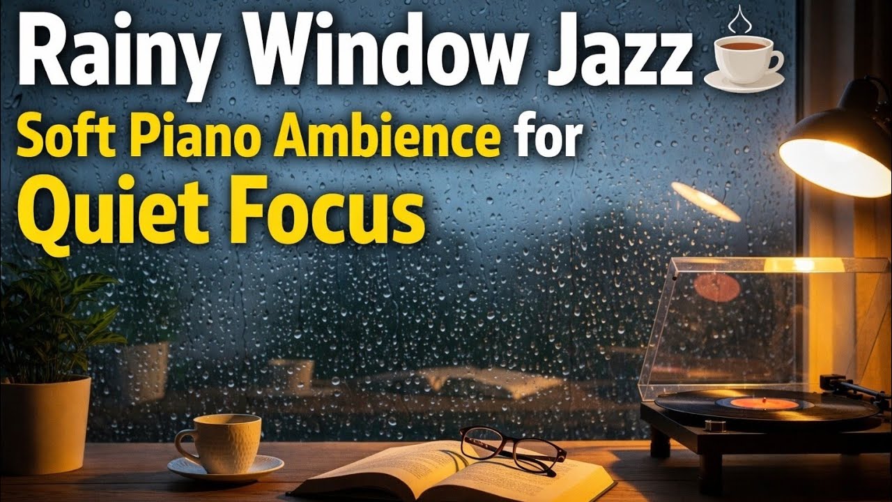 Rainy Window Jazz ☕ Soft Piano Ambience for Quiet Focus