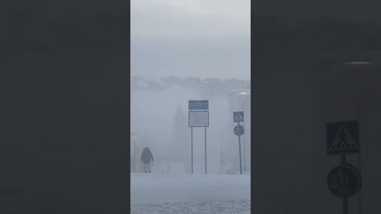 Hazy Rovaniemi City, Finland. 4 Jan 2024, 11.11am