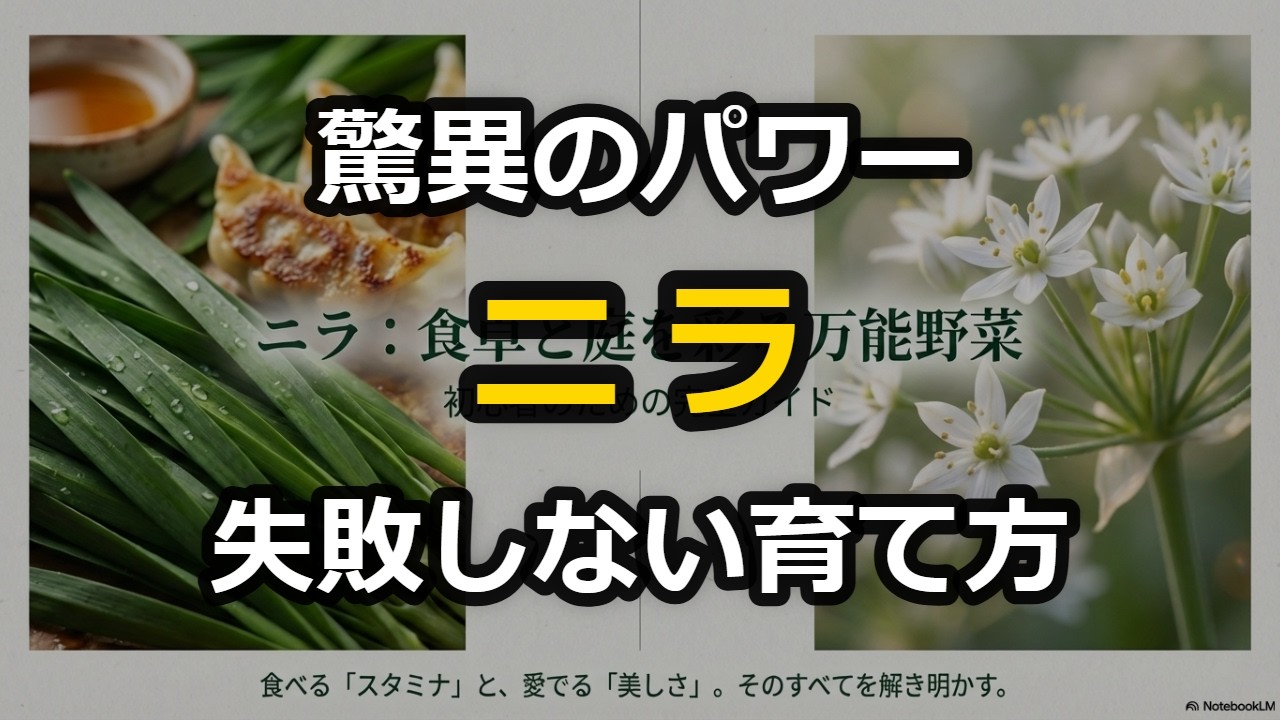 【家庭菜園の革命】一度植えたら一生モノ？プロが教える「ニラ」の驚異のパワーと失敗しない育て方