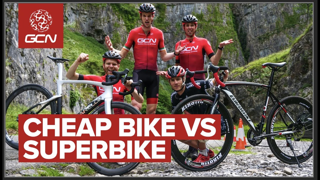 Pro On A Cheap Amazon Bike Vs GCN Presenters | Tech Vs Talent