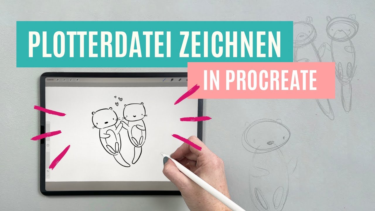 Süße Otter-Plotterdatei Zeichnen in Procreate - mit Cricut Expertin @ lisa_kreativ
