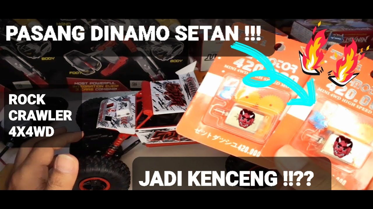CARA PASANG DINAMO SETAN DI RC ROCK CRAWLER 4WD JADI KENCENG !!?? DINAMO TAMIYA KAWAT MERAH