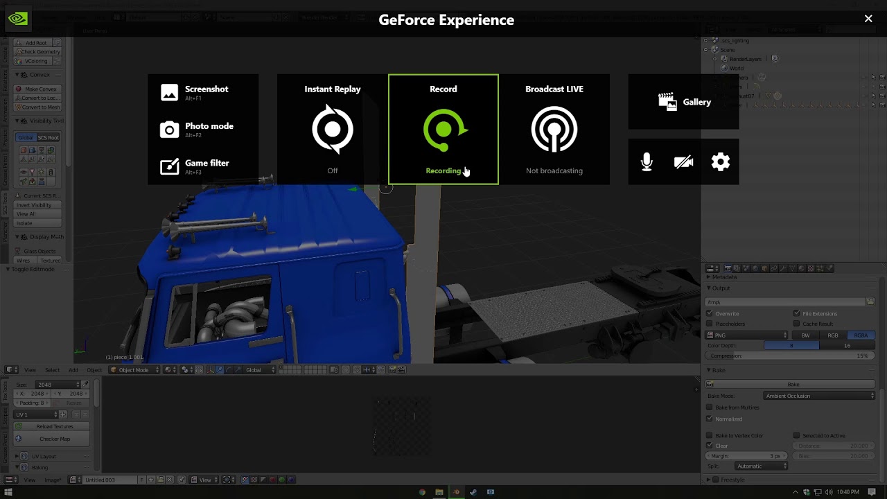 How to AO bake parts in Blender 2.79 for ATS/ETS2
