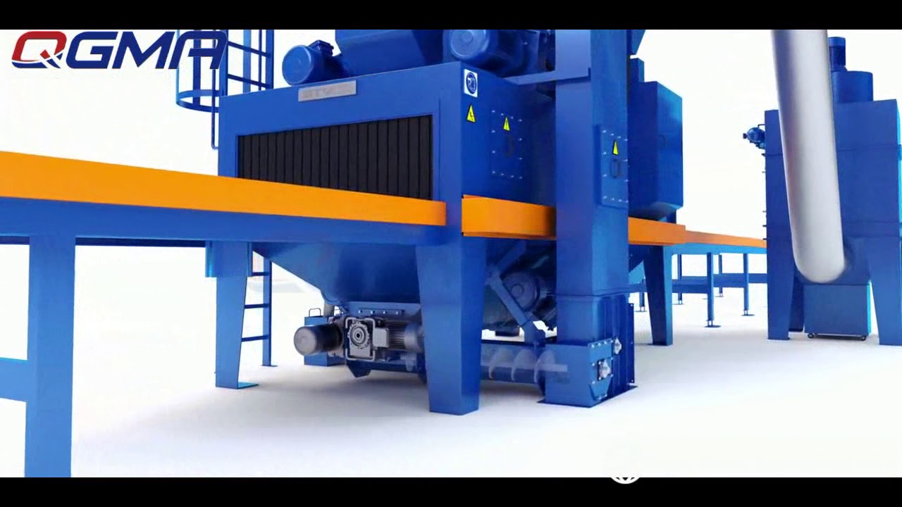 QGMA roller conveyor shot blasting machine