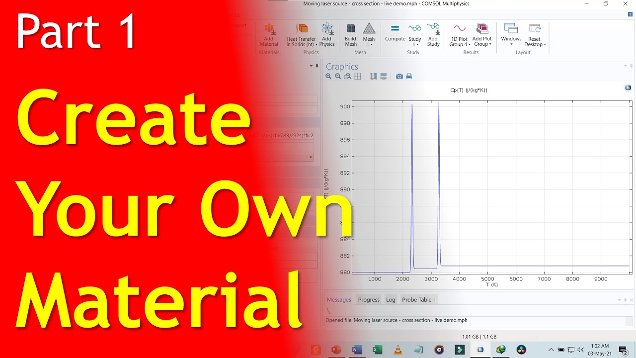 How to create your own material in COMSOL Multiphysics | Laser Modeling, Heat Transfer - Part 1